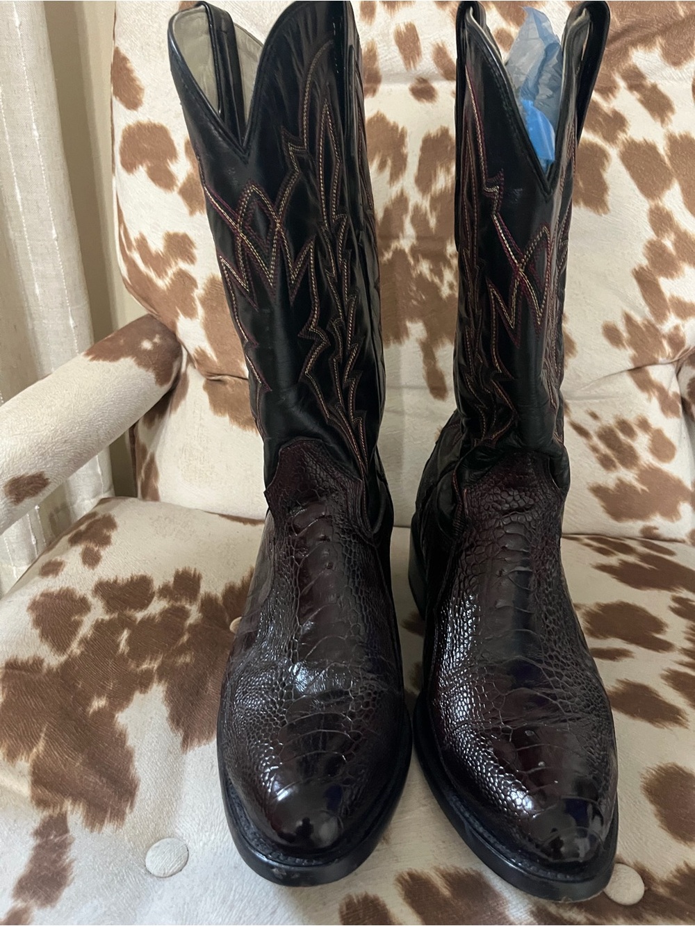 J.B. Dillon Reserve Western Cowboy Boots in Black Cherry
